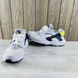 Nike Huarache Run White Blue  Athletic  Shoes Sneakers DV3479-100 Size: 7Y